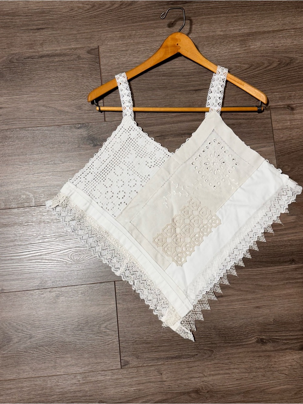 Patchwork Camisole | Vintage Asymmetrical | Crochet and Lace | Handmade